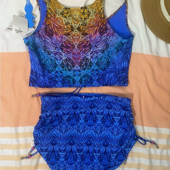 Blue Patterned Bikini Set - Picture 2 of 4